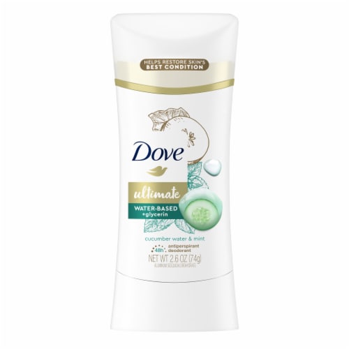 Dove Ultimate Cucumber Water & Mint Antiperspirant Deodorant Stick Perspective: left