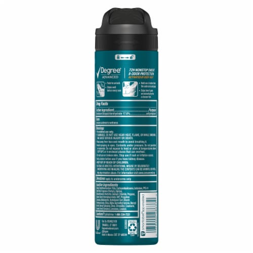 Degree Men Advanced Sage & Ocean Mist Antiperspirant Deodorant Dry Spray Perspective: left