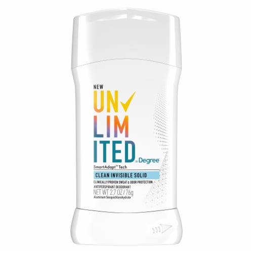 Degree Unlimited Clean Antiperspirant Deodorant Perspective: left