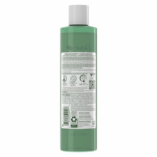 Dove RE+AL Bio-Mimetic Care Repair Coconut + Vegan Keratin™ Shampoo Perspective: left