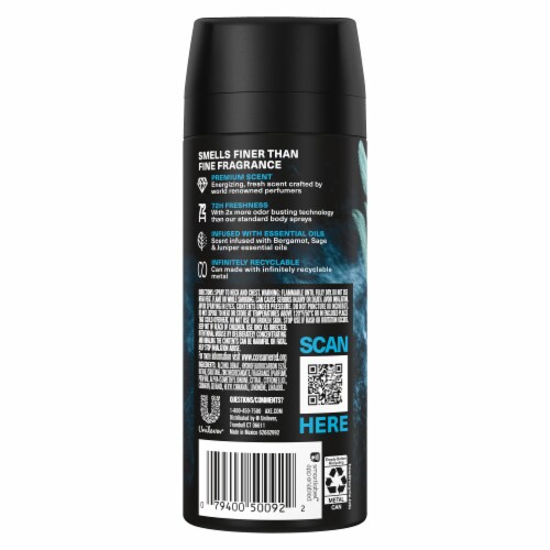 Axe Fine Fragrance Collection Men's Premium Deodorant Body Spray Aqua Bergamot Aluminum-Free Perspective: left