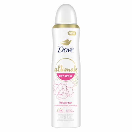 Dove Ultimate Peony & Rose Water Dry Spray Antiperspirant Perspective: left