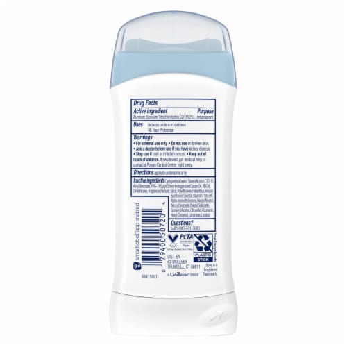 Dove Women Invisible Solid Powder Antiperspirant Deodorant Stick Perspective: left