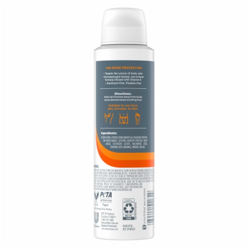 Dove Men+Care Whole Body Deo Aluminum-Free Deodorant Spray Shea Butter + Cedar with Vitamin E Perspective: left