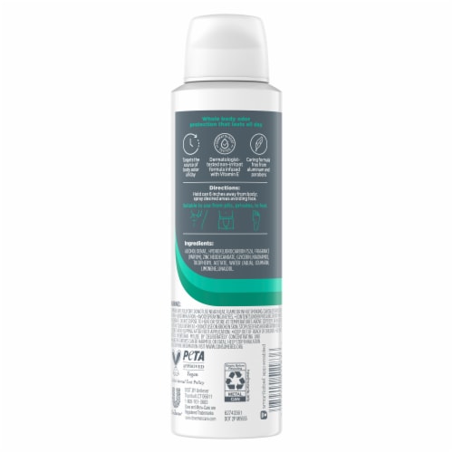 Dove Men+Care Whole Body Spray Deodorant Aloe + Bamboo Suitable from Pits, Privates, Aluminum-Free Perspective: left