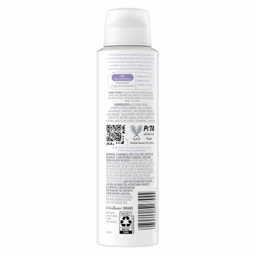 Dove Whole Body Deo Aluminum Free Invisible Spray Deodorant Coconut & Vanilla Perspective: left