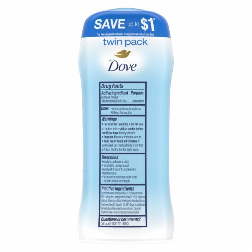 Dove Invisible Solid Original Clean Antiperspirant Deodorant Stick Perspective: left