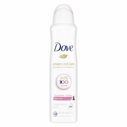 Dove Advanced Care Invisible Women's Antiperspirant Deodorant Dry Spray Clear Finish Perspective: left