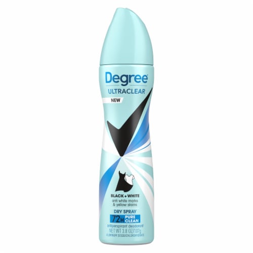 Degree UltraClear Antiperspirant Deodorant Dry Spray Pure Cleab Perspective: left