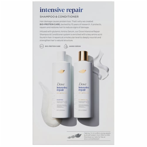 Dove Intensive Repair Strengthening Shampoo and Conditioner Perspective: left