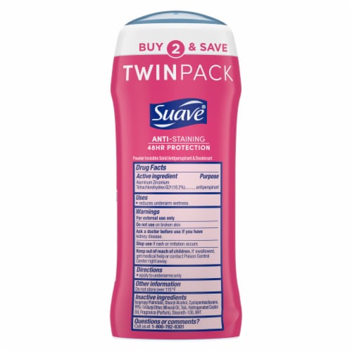 Suave Deodorant Powder Antiperspirant & Deodorant Stick Perspective: left