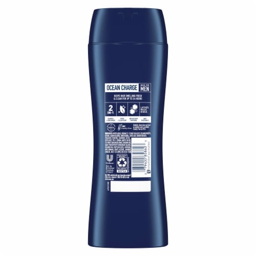 Suave Men Ocean Charge Two in One Shampoo and Conditioner Perspective: left