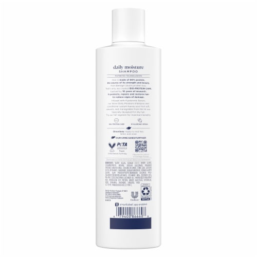Dove Shampoo, Damage Therapy Daily Moisture for Dry Hair with Bio-Protein Care Perspective: left
