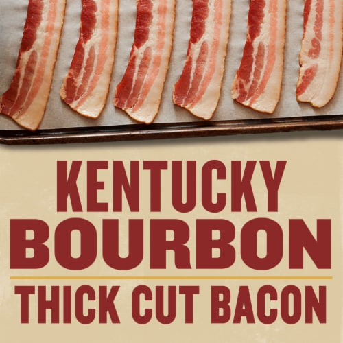 Wright Brand Sweet & Smoky Kentucky Bourbon Flavored Thick Cut Bacon Perspective: left