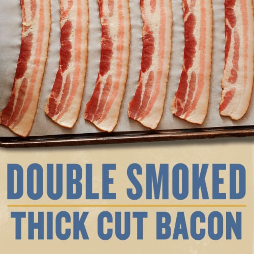 Wright Brand Double Smoked Thick Cut Bacon Stack Pack Perspective: left