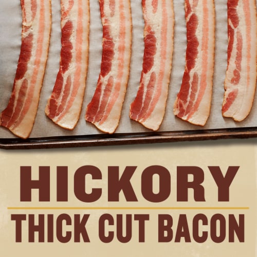 Wright Brand Hickory Real Wood Smoked Thick Cut Bacon Stack Pack Perspective: left
