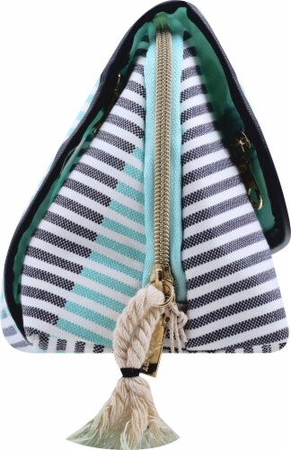 Sophia Joy Two Tone Stripe Clutch Perspective: left