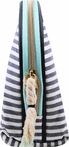 Sophia Joy Two Tone Round Top Kit Makeup Bag Perspective: left