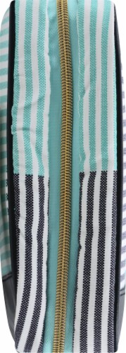 Sophia Joy Two Tone Stripe Weekender Makeup Bag Perspective: left