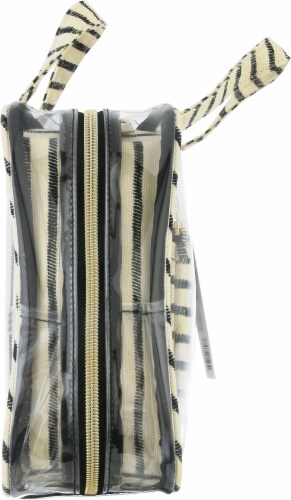 Sophia Joy Striped Makeup Tote Bag Perspective: left