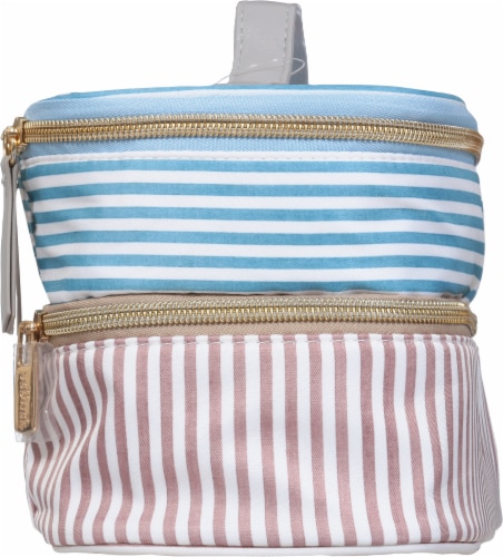 Scunci Stripe Cosmetic Bag Perspective: left