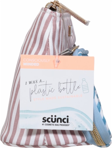 Scunci Stripe Cosmetic Bag Perspective: left