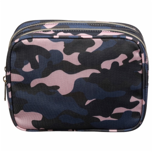 Scunci Camo Cosmetic Bag - Blue Perspective: left
