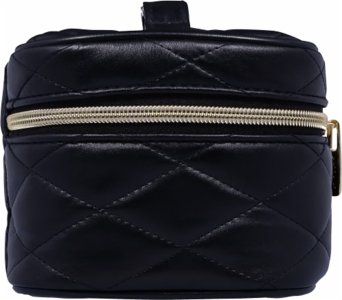 Scunci® Quilted Cosmetic Bag - Black Perspective: left