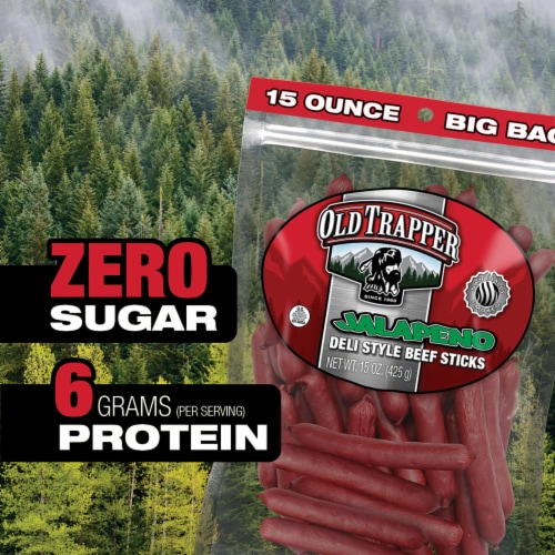 Old Trapper Jalapeno Deli Style Beef Sticks Perspective: left