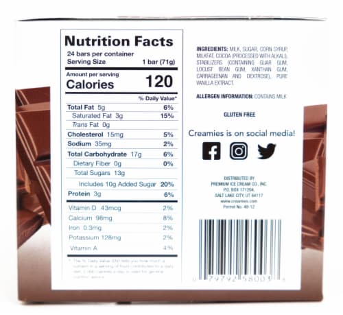 Creamies Chocolate Ice Cream Bars Perspective: left