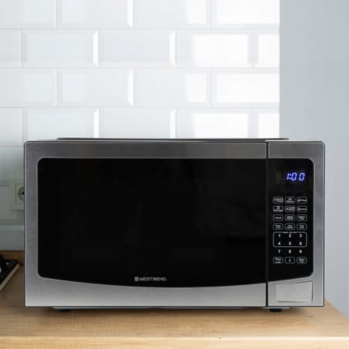 Westbend Pre-Programmed Stainless Steel Microwave Perspective: left