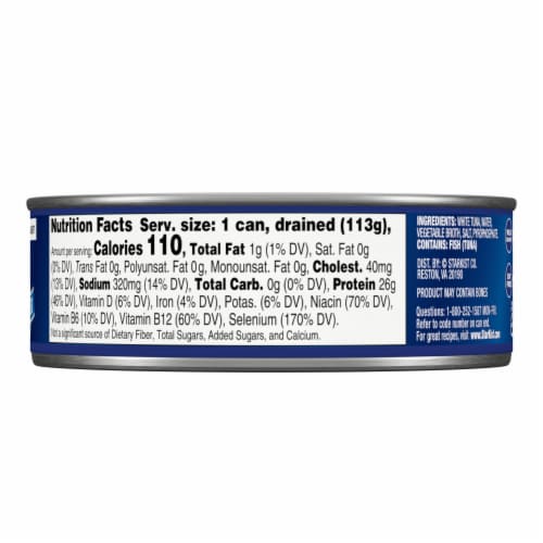 StarKist Solid White Albacore Tuna in Water Can Perspective: left