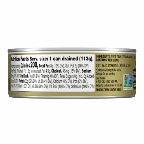 StarKist E.V.O.O. Solid White Albacore Tuna in Extra Virgin Olive Oil Can Perspective: left