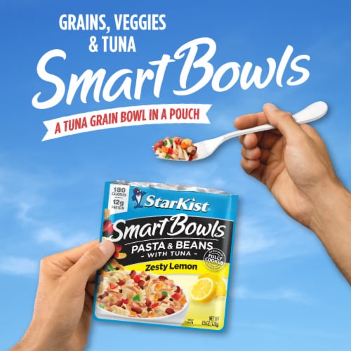 StarKist Smart Bowls with Tuna Zesty Lemon Pasta & Beans Pouch Perspective: left