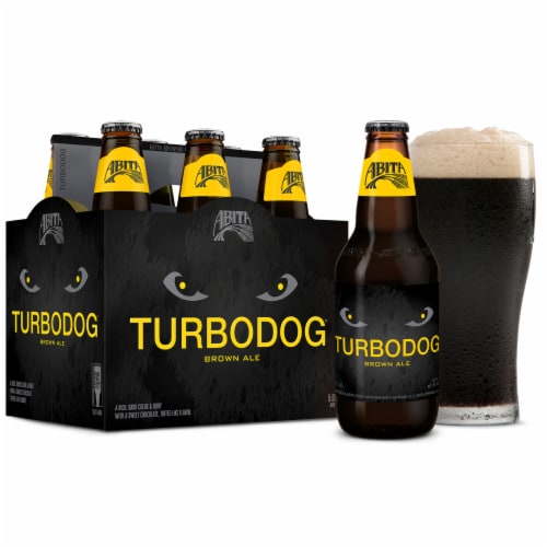 Abita Turbodog Brown Ale Craft Beer Bottles Perspective: left