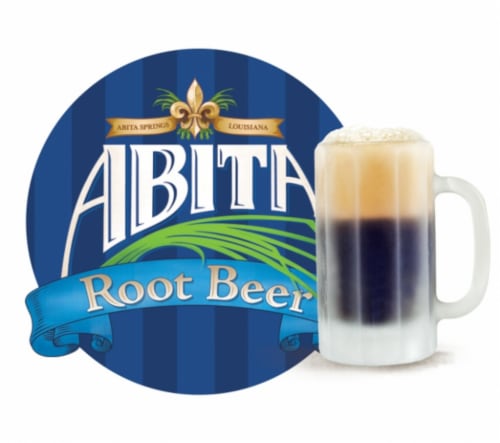 Abita Caffeine Free Root Beer Soda Bottle Perspective: left