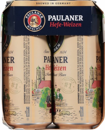 Paulaner Hefe-Weizen Munich Wheat Beer Perspective: left