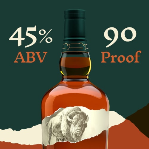 Buffalo Trace Kentucky Straight Bourbon Whiskey - 90 Proof Bottle of Whiskey Perspective: left