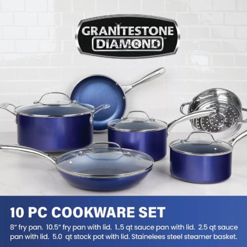 Blue Diamond Cookware Set - Blue, 10 pc - Fred Meyer