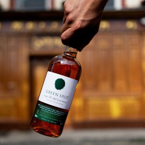 Green Spot Single Pot Still Irish Whiskey Perspective: left