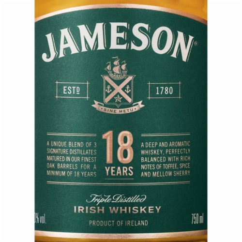 Jameson Bow Street Cask Strength Blended Irish Whiskey Perspective: left