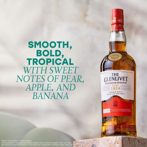 The Glenlivet Caribbean Reserve Single Malt Scotch Perspective: left