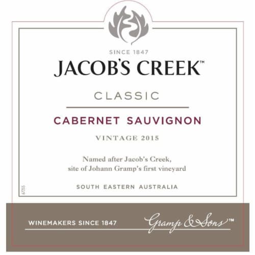 Jacob's Creek Cabernet Sauvignon Australia Red Wine Perspective: left