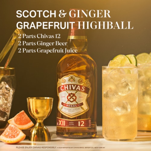 Chivas Regal Aged 12 Years Blended Scotch Whisky Perspective: left