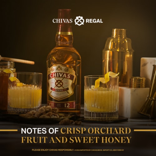 Chivas Regal Aged 12 Years Blended Scotch Whisky Perspective: left