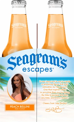 Seagram's Escapes Peach Bellini Style Flavored Hard Beverage Cooler Perspective: left