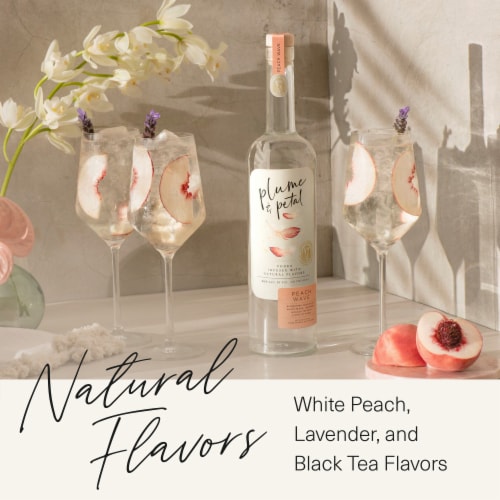 Plume & Petal Peach Wave Flavored Vodka Perspective: left