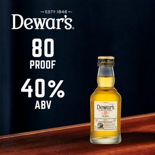 DEWAR'S® 12 Year Old Blended Scotch Whisky Perspective: left