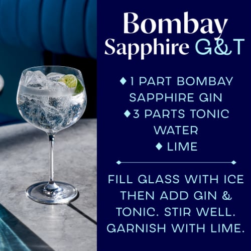 Bombay Sapphire London Dry Gin Perspective: left