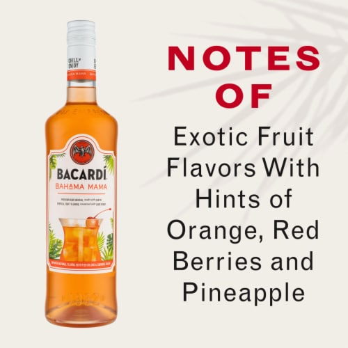 Bacardi Premium Bahama Mama Rum Ready to Drink Cocktail Single Bottle Perspective: left